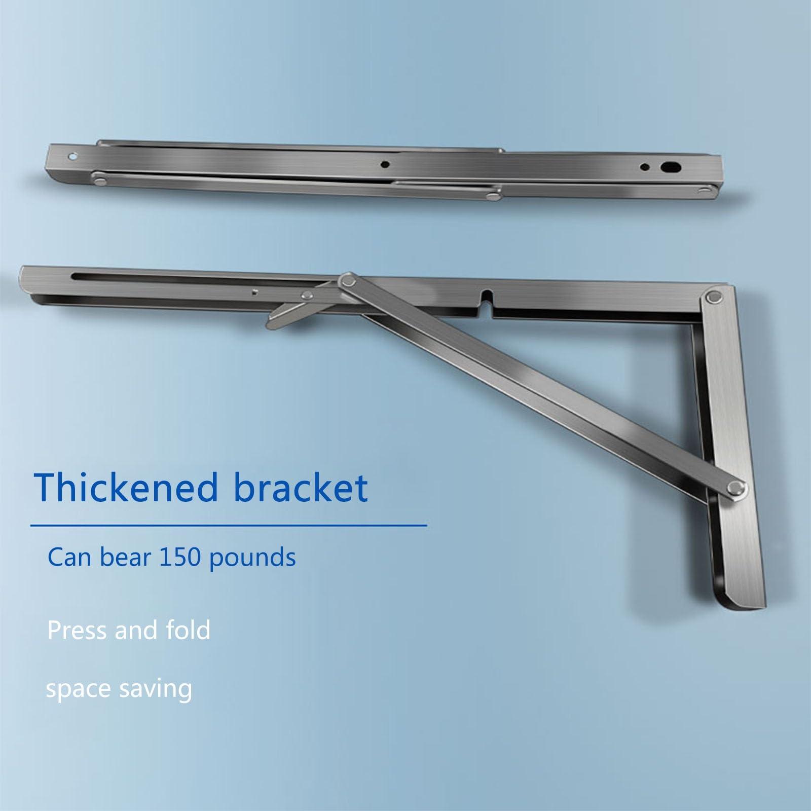 Pllrbvshs 304 stainless steel folding table, wall-mounted folding table, kitchen storage shelf, made of food-grade stainless steel material, suitable for living room, balcony, bathroom, or laundry room.(40*30cm