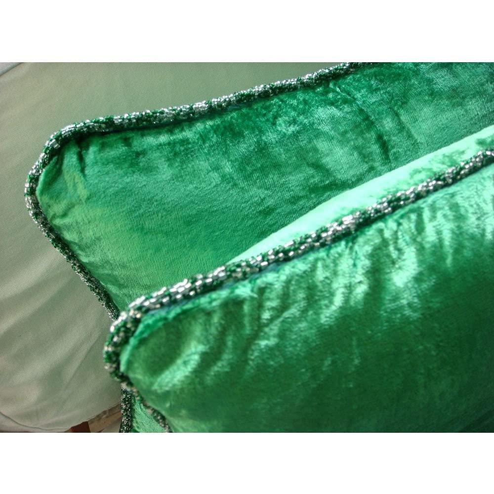 Fabric Mart Direct Fabric Mart Direct Cushion Cover Custom, Emerald Green Pillows Cover, Contemporary Solid Pillow Case, 12x12 inch (30x30 cm) Pillow Cover, Velvet Square Pillowcase, Velvet Pillow Cover - Green Shimmer