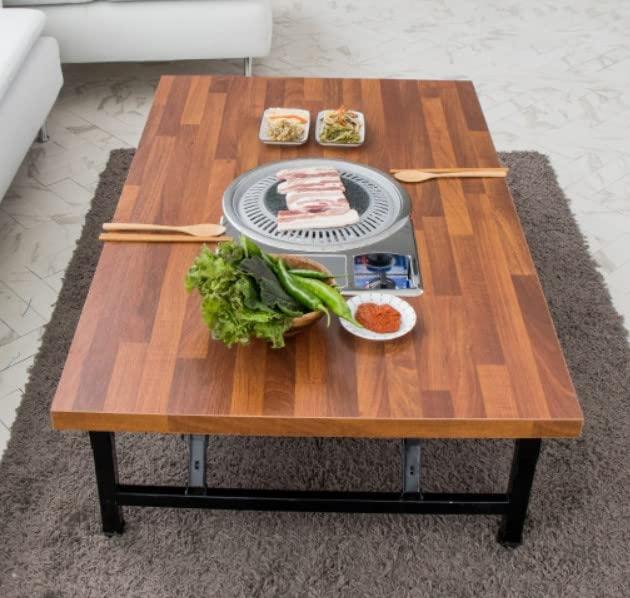 Generic Korean BBQ Table, K BBQ, Korean Meat Grill Sitting Table, Household Restaurant Low Folding Table(Log)