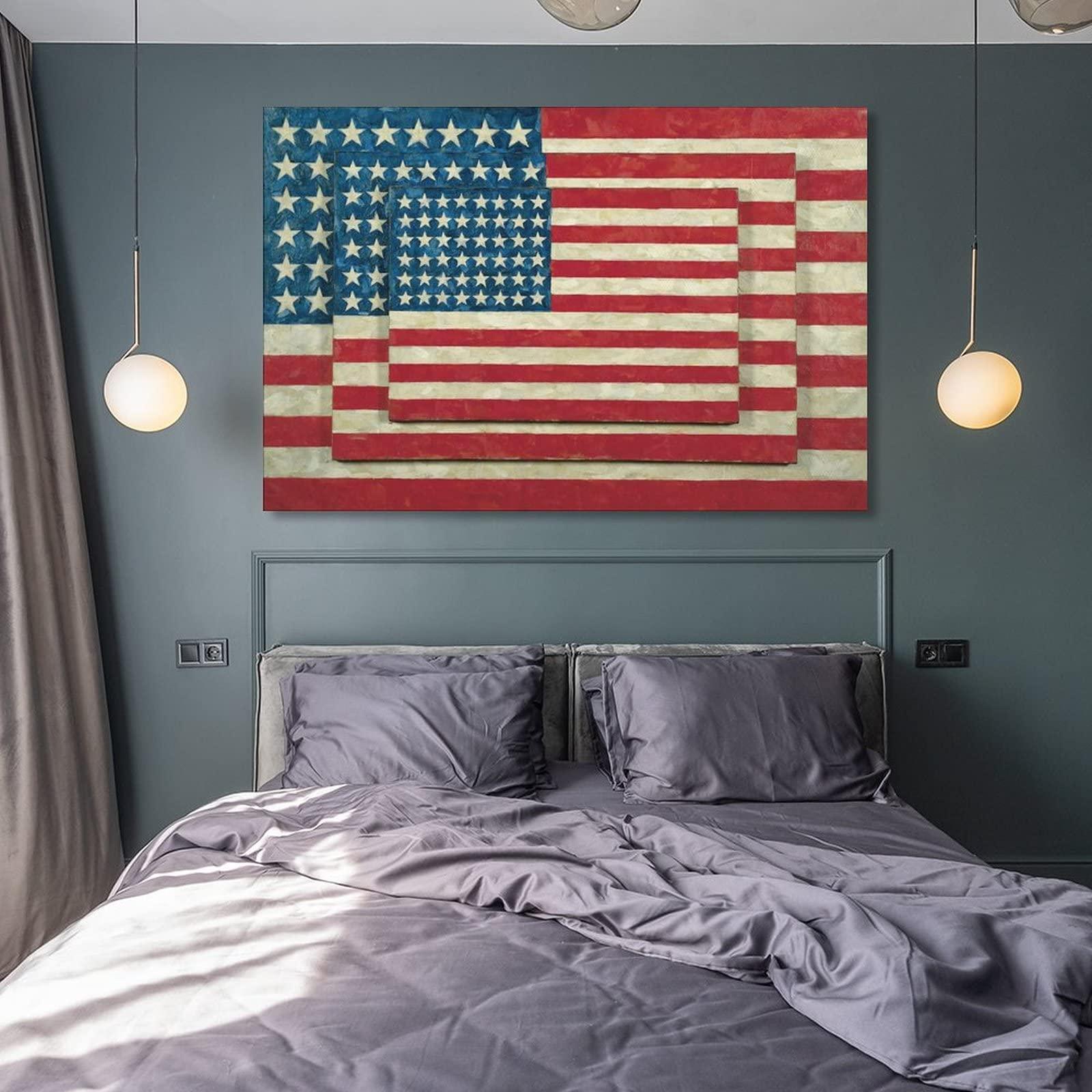 CGUSX Jasper Johns - Three Flags Poster Decorative Painting Canvas Wall Art Living Room Posters Bedroom Painting 16x24inch(40x60cm)