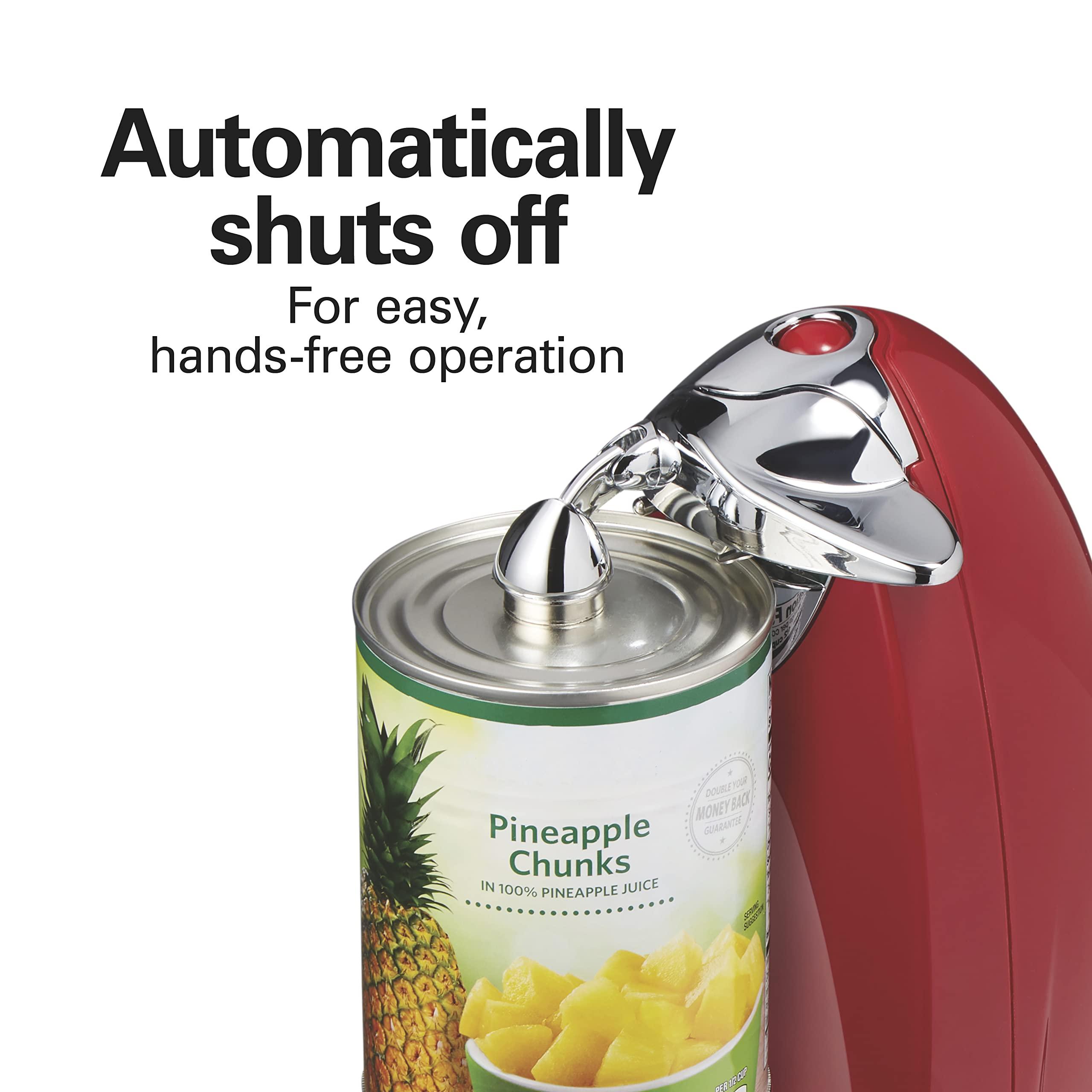 Hamilton Beach Hamilton Beach Electric Automatic Can Opener with Auto Shutoff, Knife Sharpener, Cord Storage, and SureCut Patented Technology, Extra-Tall, Red