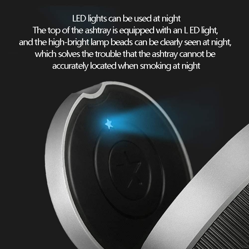 Eliveshown Car Ashtray, Car Accessories,Detachable Stainless Steel Smokeless Ash Tray With Lid, Ideal For Car, Home And Office(Color:Red)