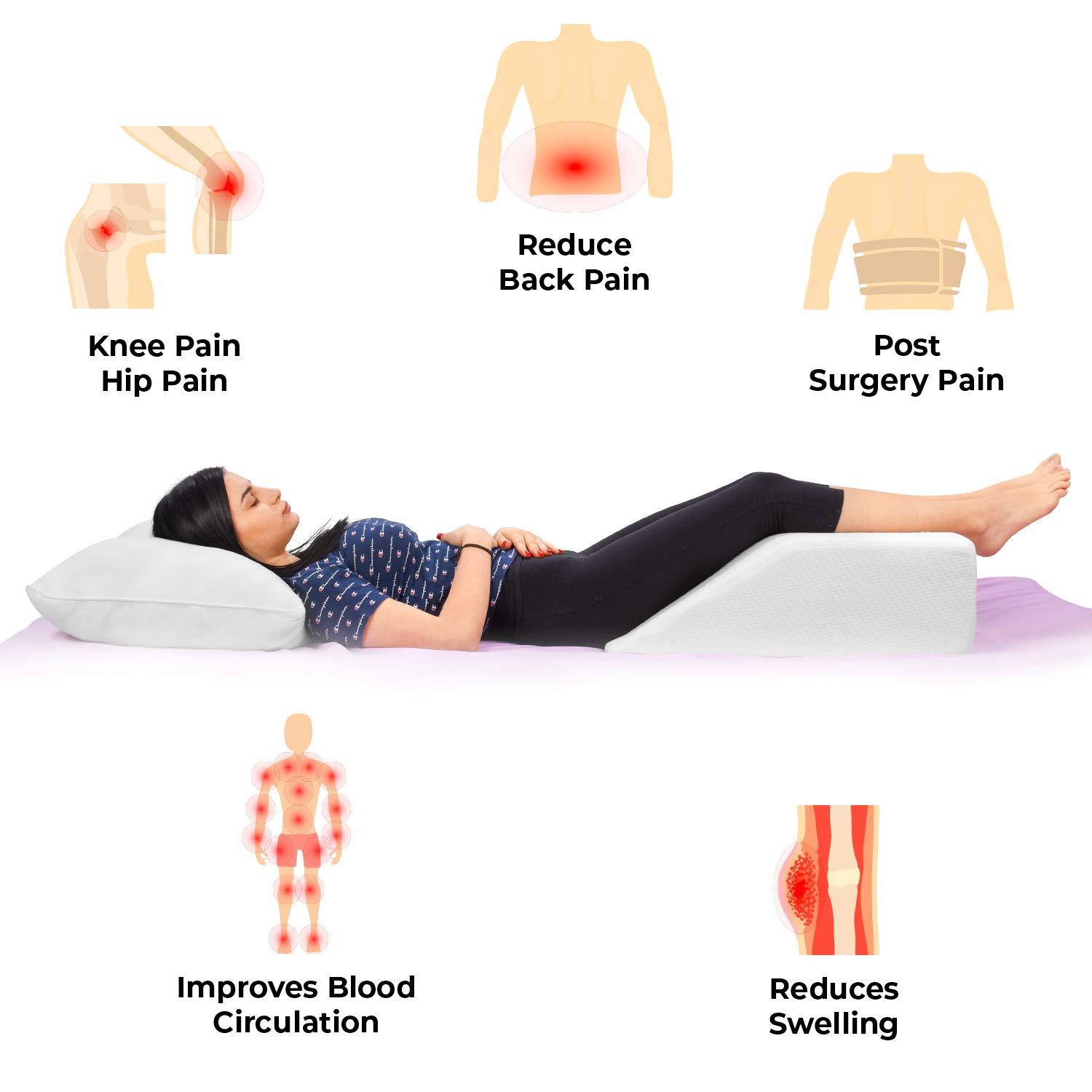 Ebung Ebung Memory Foam Leg Elevation Pillows- Leg Support Pillow to Elevate Feet, Leg Pillows for Elevation Blood Circulation, Leg Swelling, Sciatica - Leg Wedges for Elevation