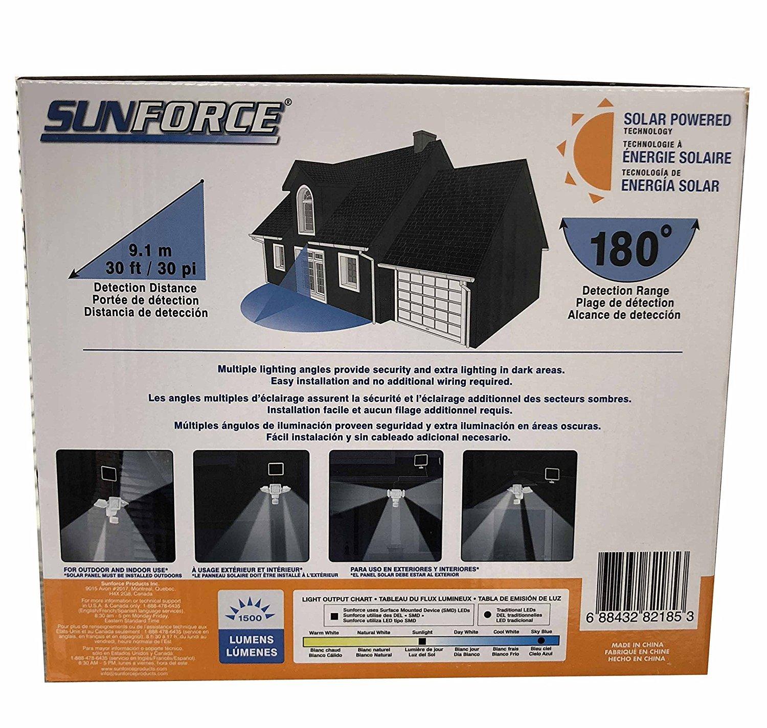 Sunforce Sunforce Solar Triple Head Motion Activated Security Light 1500 Lumens