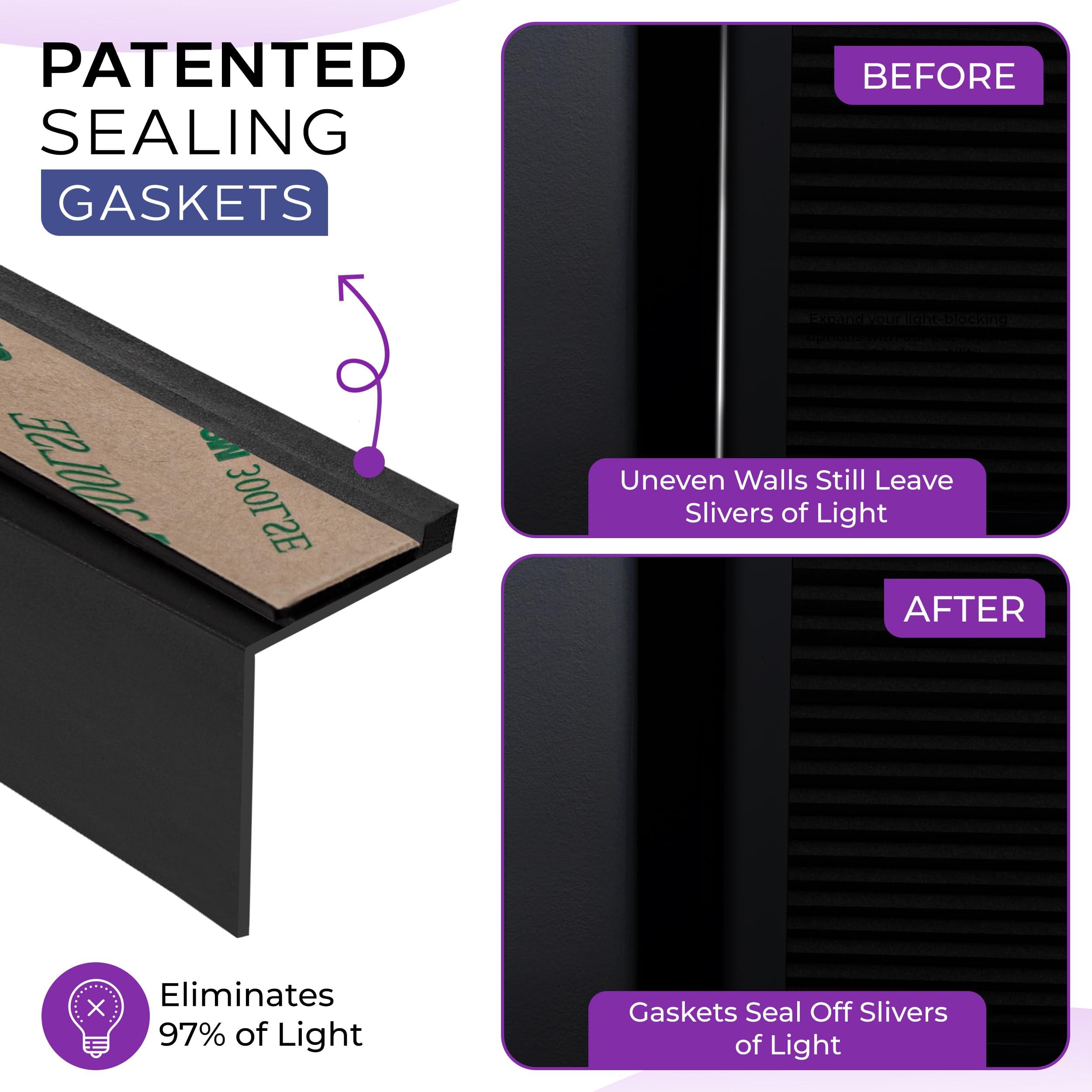 Sleepy Time Tracks Sleepy Time Tracks- Light Gap Blocker for Cellular and Window Shades. Effective at Light Blocking Along The Edges of Your Blackout Shades (72\" Black Removable)