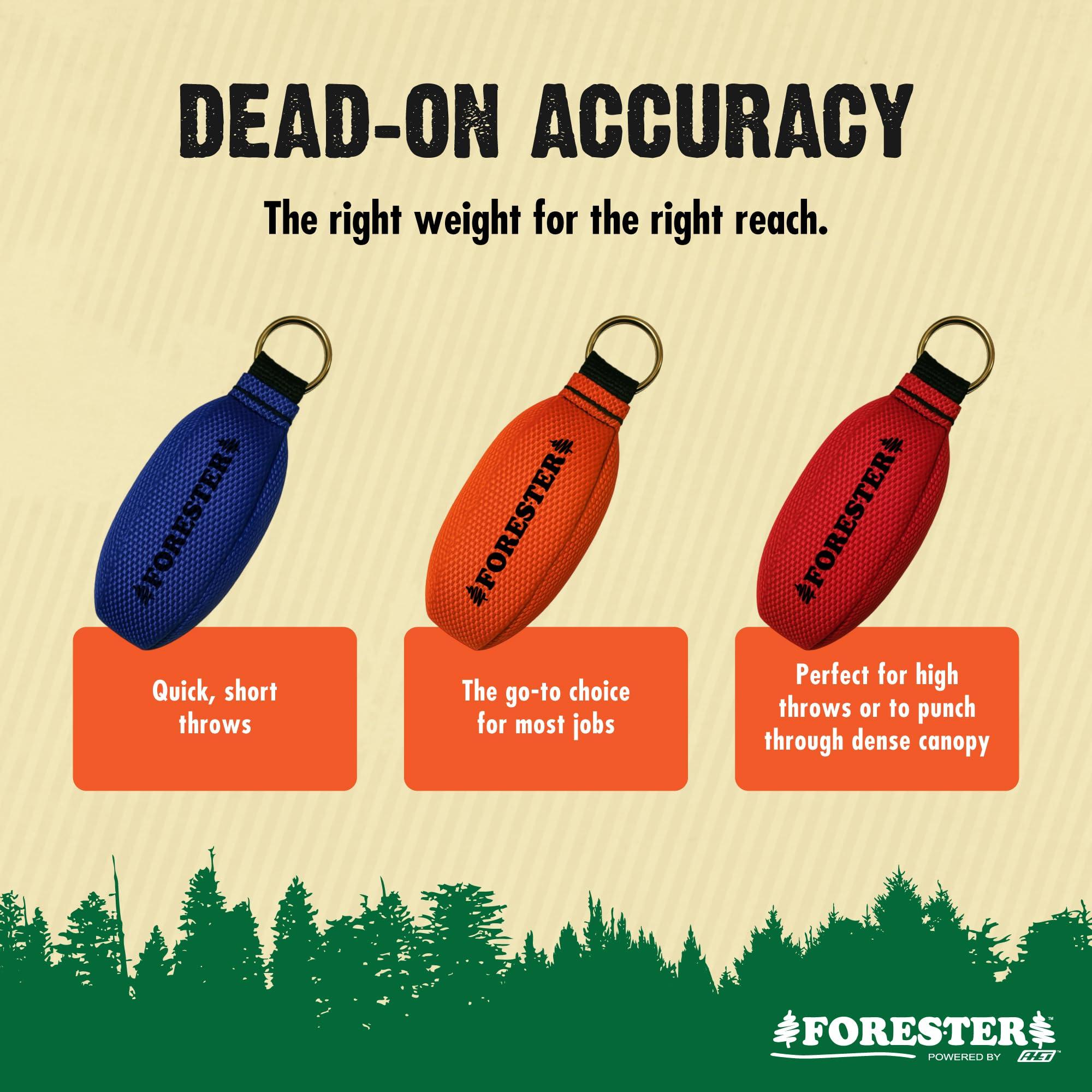 FORESTER FORESTER Arborist Throw Line Kit | 11oz Throw Weight & 166ft Rope | Ultra Slick 100% Polyester Rope | Arborist Equipment for Tree Climbing