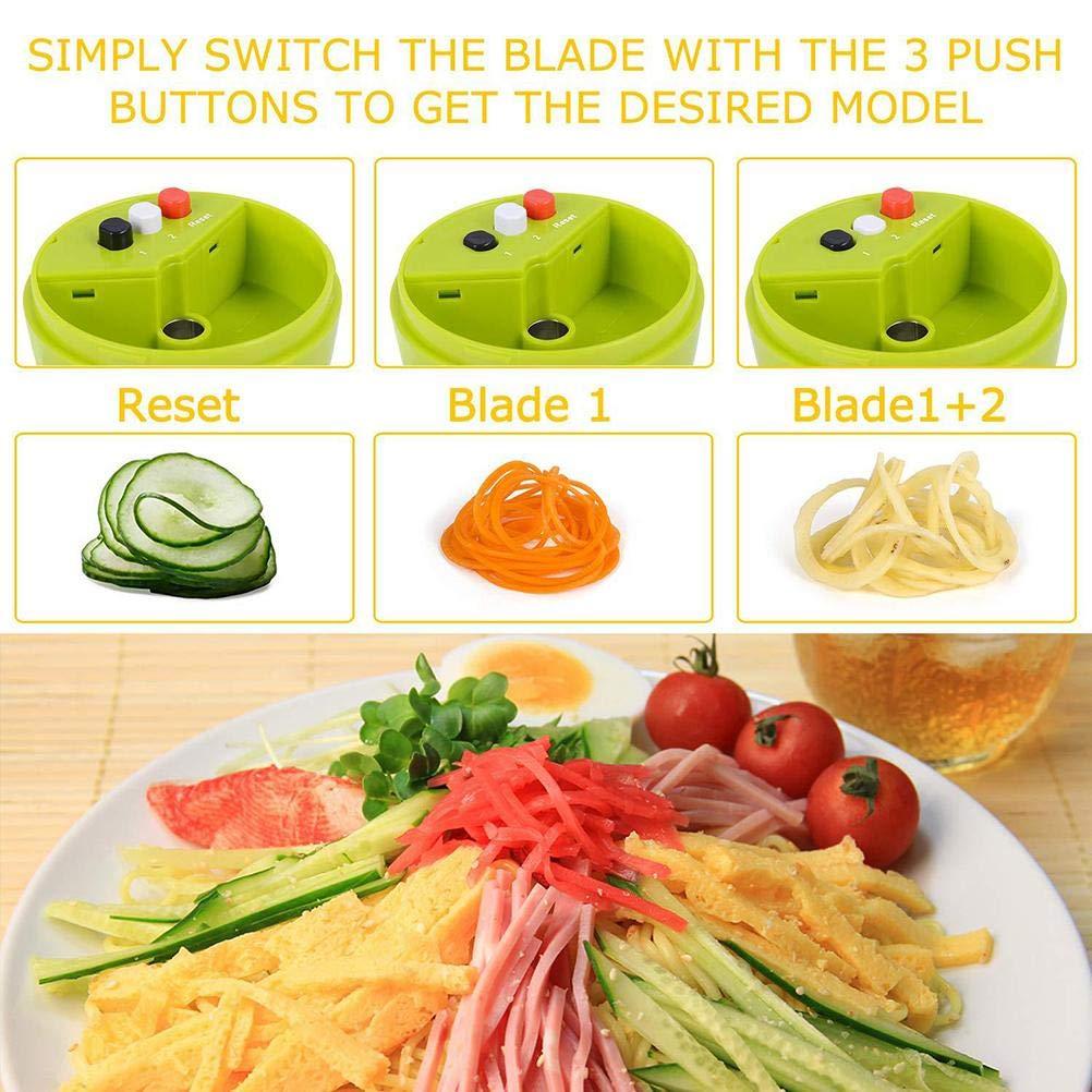 TOPINCN Handheld Spiralizer 3 in 1 Vegetable Slicer, Veggie Spiral Cutter Zucchini Spaghetti Maker Zoodle Maker Adjustable Spiral Slicer for Low Carb Vegan Meals (17/9/9)