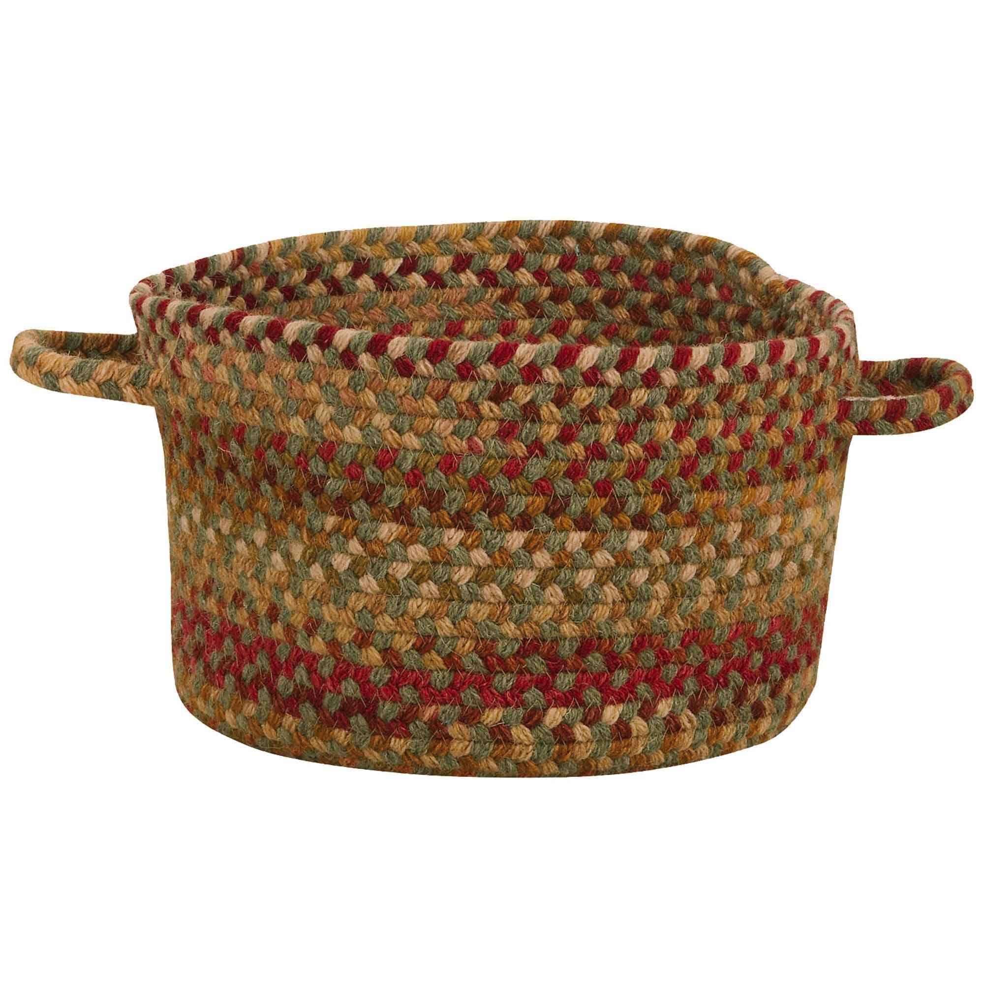 Capel Capel Rugs Manchester Braided Basket, 20\" x 12\", Sage Red Hues