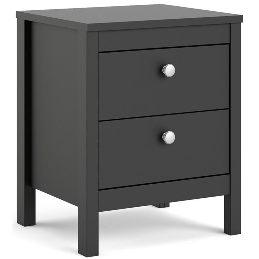 Tvilum Tvilum, Black Matte Madrid 2 Drawer Nightstand