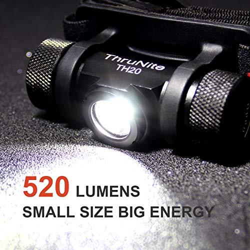 ThruNite ThruNite TH20 520 Lumen CREE XP-L LED Headlamp Flashlight -Lightweight Waterproof IPX-8 EDC Headlamp for Indoor & Outdoor Hiking,Camping, Cycling - CW