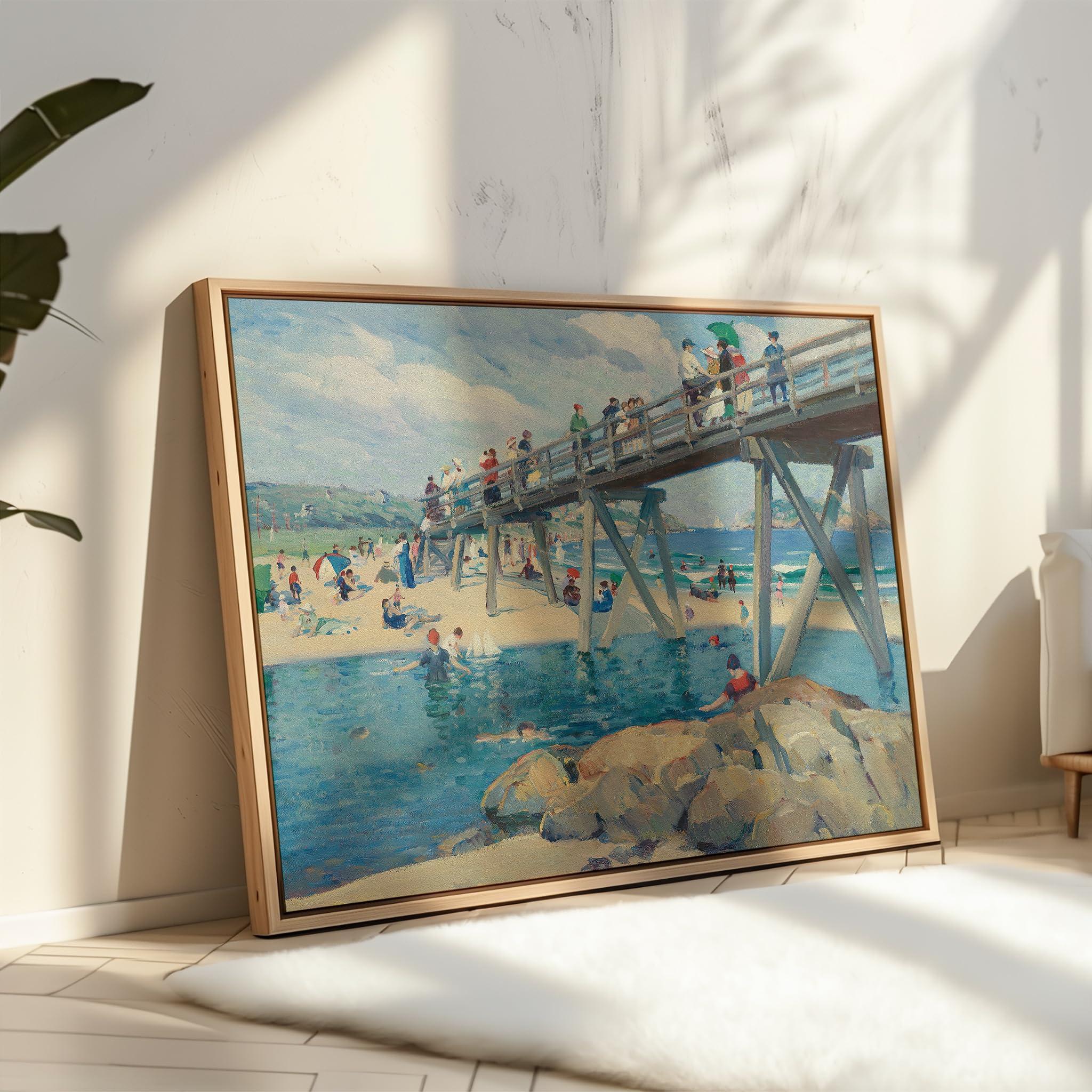 Poster Master Poster Master Vintage Beach Poster - Retro Good Harbor Beach Print - Massachusetts Art - Cool Travel Gift for Her, Him - Wall Decor for Bedroom, Bathroom, Lake or Beach House - 8x10 UNFRAMED Wall Art