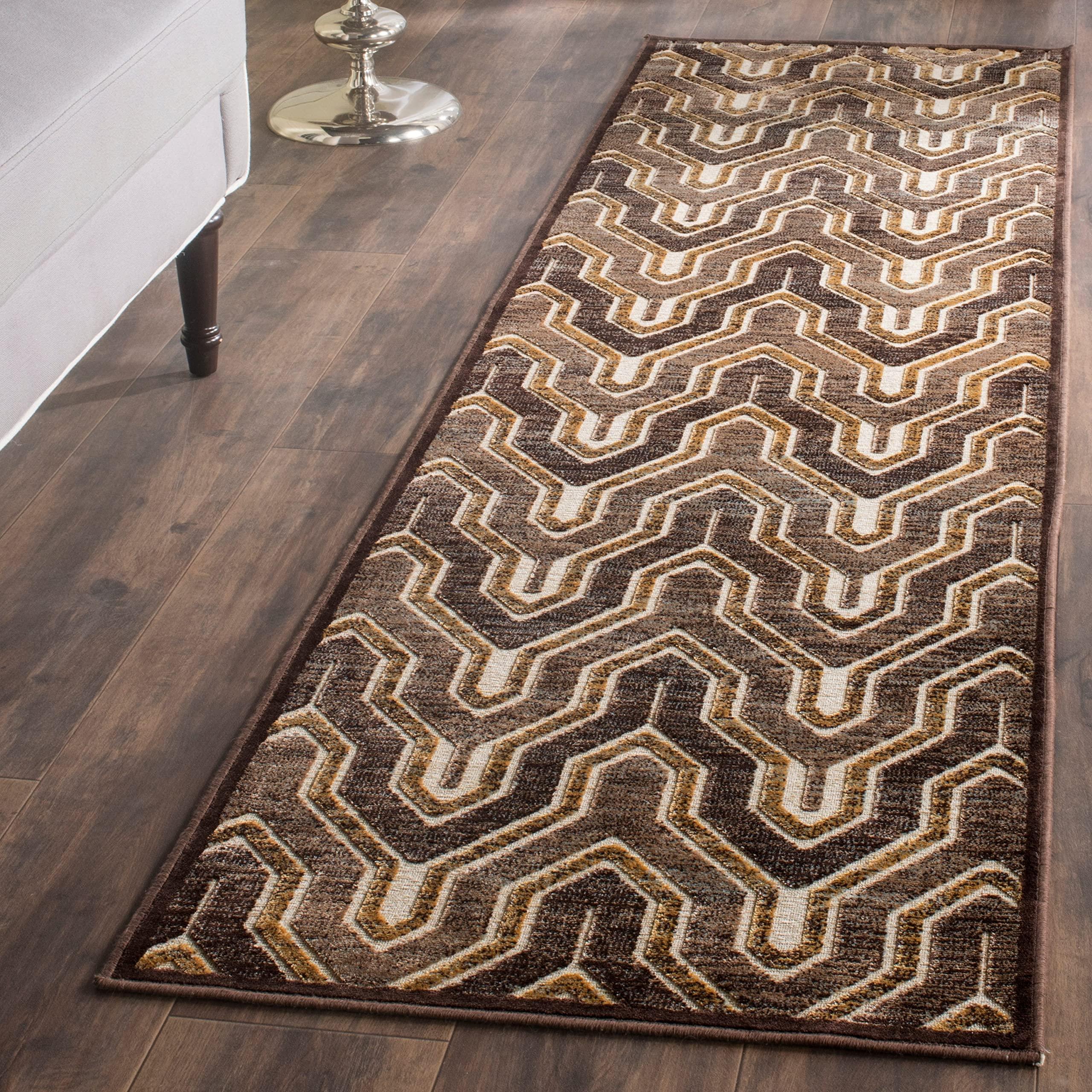 Safavieh SAFAVIEH Paradise Collection Area Rug - 7'6" x 10'6", Stone, Art Deco Viscose Design, Ideal for High Traffic Areas in Living Room, Bedroom (PAR352-3440)