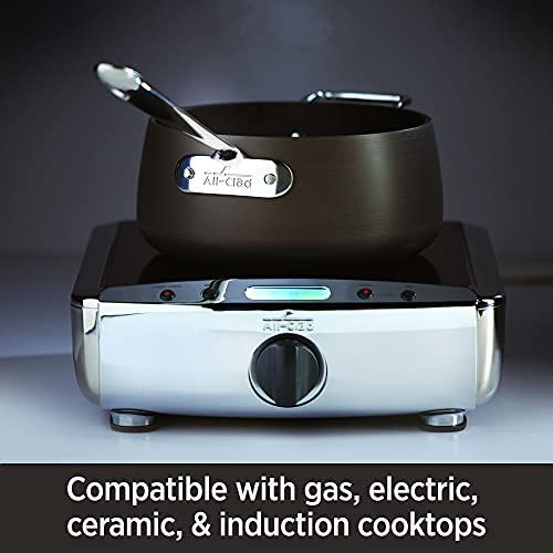 All-Clad All-Clad HA1 Hard Anodized Nonstick Saute Pan with Lid and Fry Pan Set 4 Quart, 10 Inch Induction Oven Broiler Safe 500F Pots and Pans, Cookware Black