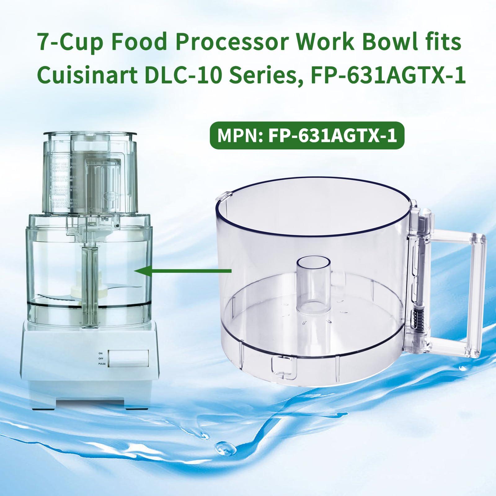 Vanshly 7-Cup Food Processor Work Bowl Compatible with Cuisinart DLC-10 Series,FP-631AGTX-1,NOTE:This bowl features 2 tabs on the top rim of the workbowl