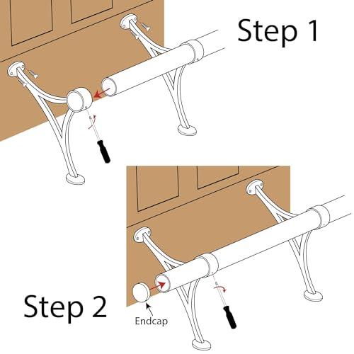 OUTWATER OUTWATER 12\' Bar Foot Rail Kit - Complete Undercounter Mount Hardware and Tubing, Antique Bronze Finish