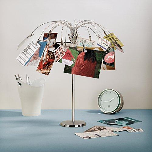 Umbra Umbra Fotofalls – Desktop Photo Holder and Picture Stand with Plated Wire and Metal Clips, Nickel, Medium