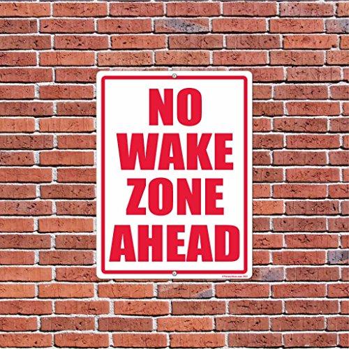 VictoryStore VictoryStore Outdoor Sign: No Wake Zone Ahead Aluminum Sign, Size 18 inch x 24 inch