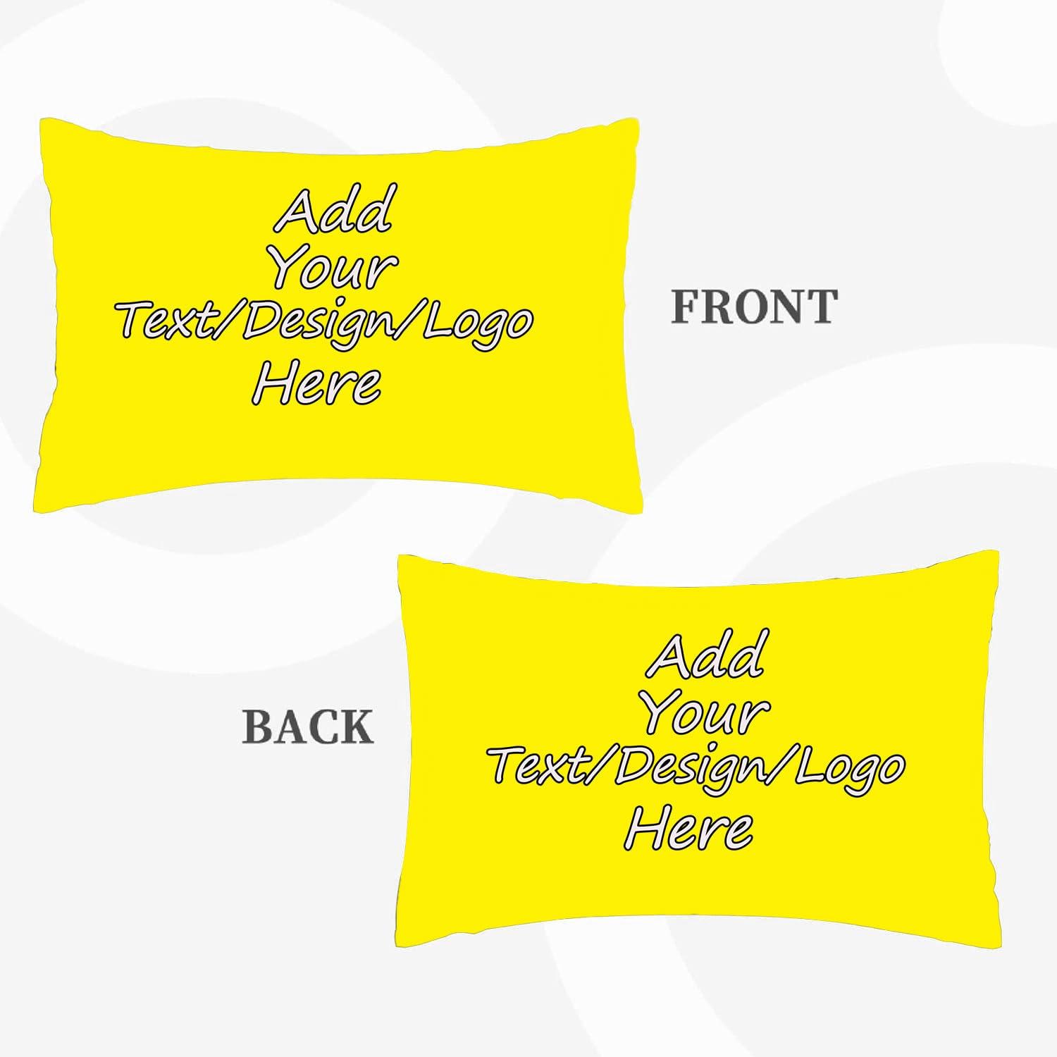 Pzwqkyn Pzwqkyn Custom Pillow with Picture Text Customized Photo Pillowcase, Personalized Throw Pillow Cover, Christmas Love Keepsake Gifts Two-Sides Design 20x30 in, No Filling, Bright Yellow