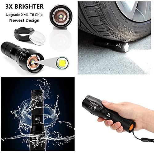 yIFeNG yIFeNG Tactical Flashlight Led Flashlight High Lumens S1000 - XML T6 Upgraded Flash Light Ultra Bright with Zoomable 5 Modes, Camping Accessories for Outdoor Emergency Gear (2 Pack)