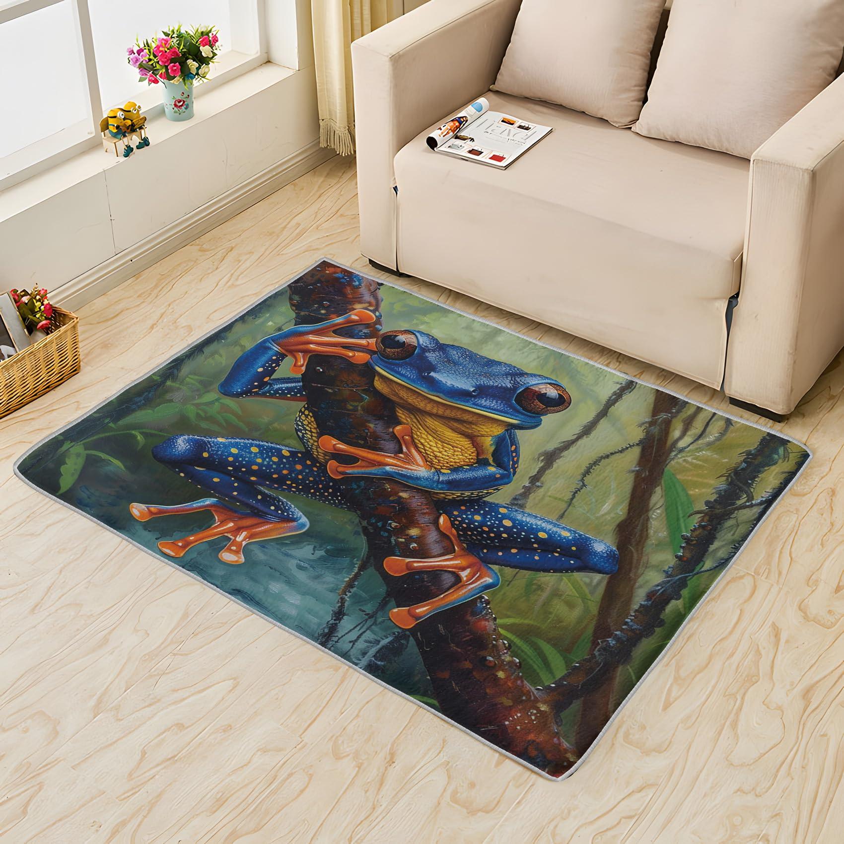 TANTANICAL TANTANICAL Frog Rug 2x3, Funny Cute Animal Rugs for Entryway Bedroom Living Room Decor, Frog Small Area Rug, Washable Non Slip Stain Resistant Home Indoor Throw Carpet