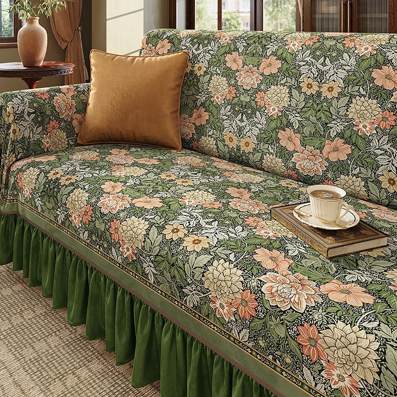 Generic Customized Retro Sofa Slipcovers,Modern Short Plush Sofa Cover Thickened Washable Couch Cover Country Style Couch Slipcover Furniture Protector Cover(W*L:195x360cm(77x142inch), H)