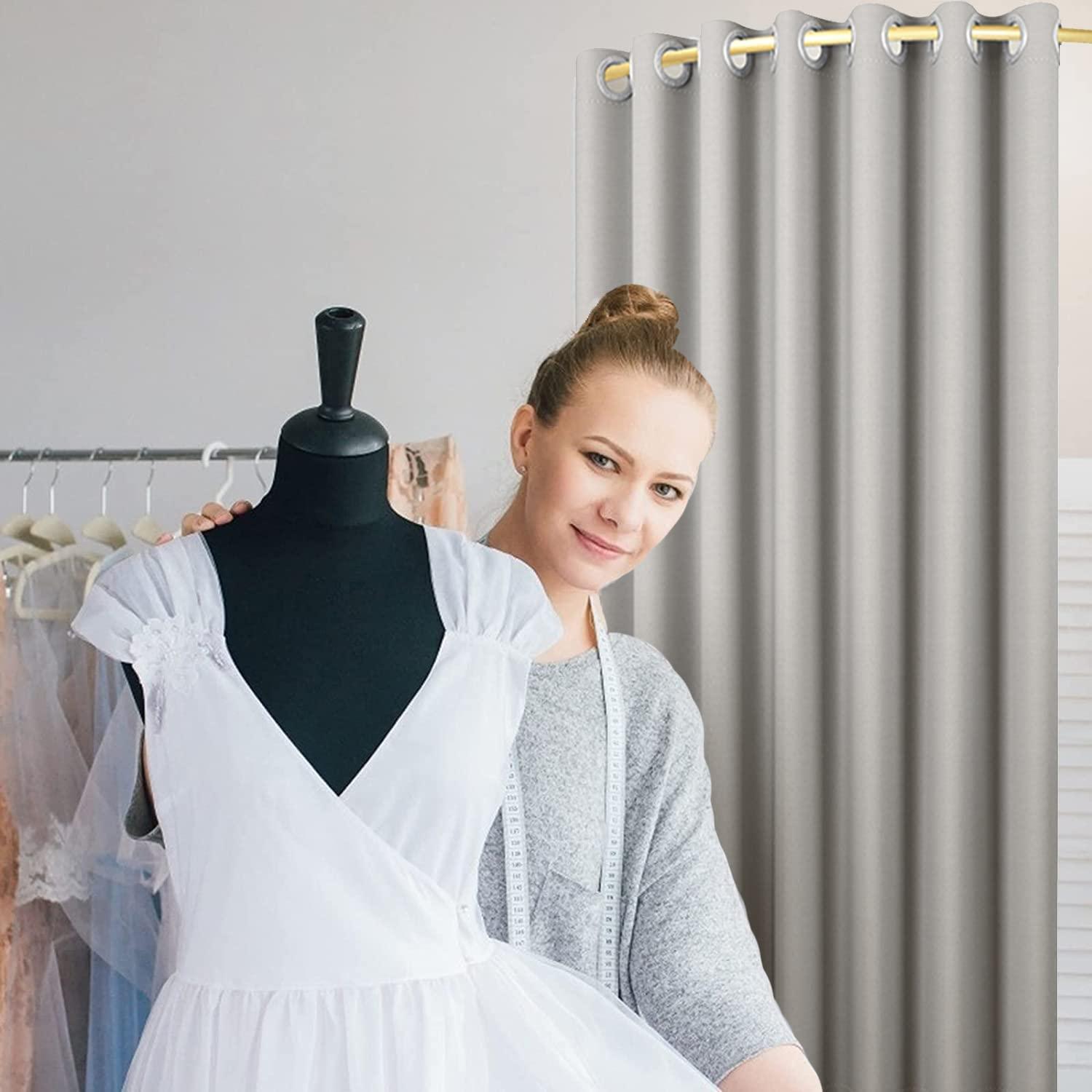 TEENKON TEENKON Clothing Store Fitting Room, 47 in Dressing Room Used in Mall, Boutique and Office, Corner Wall Mounted Changing Room for Privacy Protection, Include Shading Curtain, Bracket and Hook Up