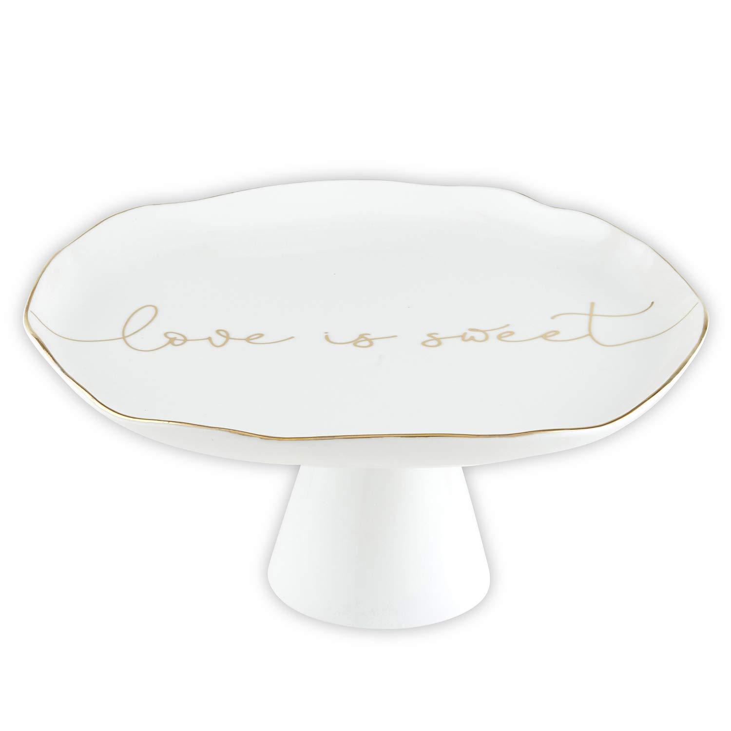 Santa Barbara Design Studio Santa Barbara Design Studio Wedding Ceramic Cake Stand, 11.5-Inches in Diameter, Love is Sweet
