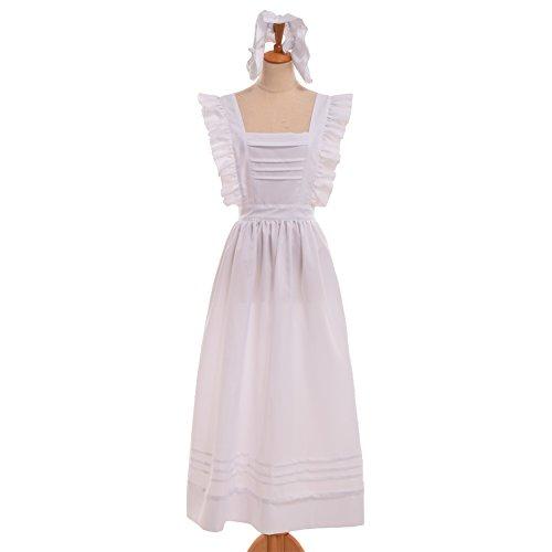 GRACEART GRACEART Edwardian Victorian Maid Pinafore Apron Style-1(Pure Cotton Fabric)