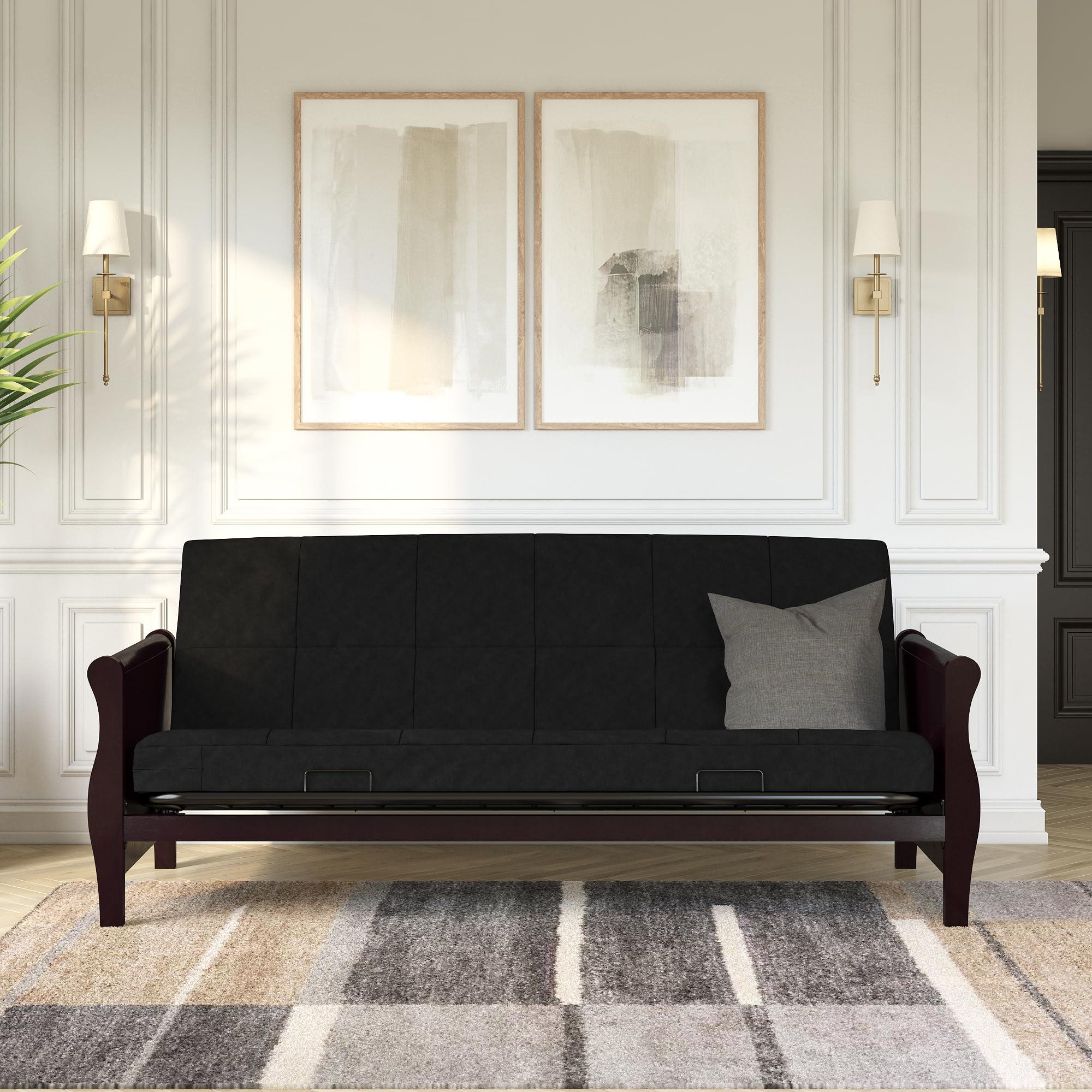 DHP DHP Lexi 6 Inch Square Quilted Microfiber Futon Mattress, Full, Black