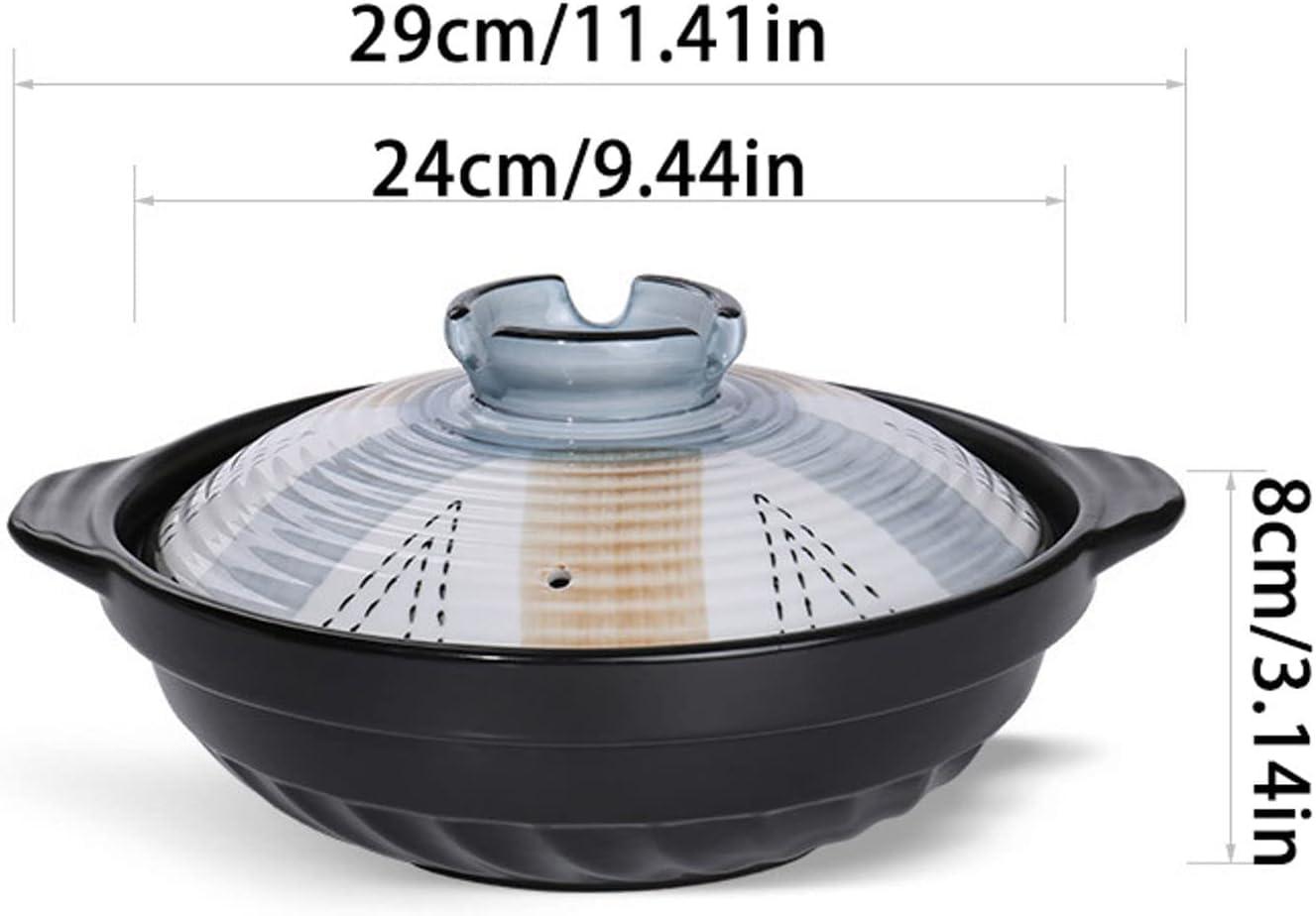GRCQLWT GRCQLWT Casserole Pot with lid,Ceramic hot Pot, 1.6 Litre Casserole Dish with Lid, Ceramic Cookware, Shallow Casserole Stew Pot with Double Handle, Long-Lasti