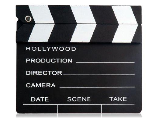 yasheng Wood Replica Movie Slate Clapboard (Black)