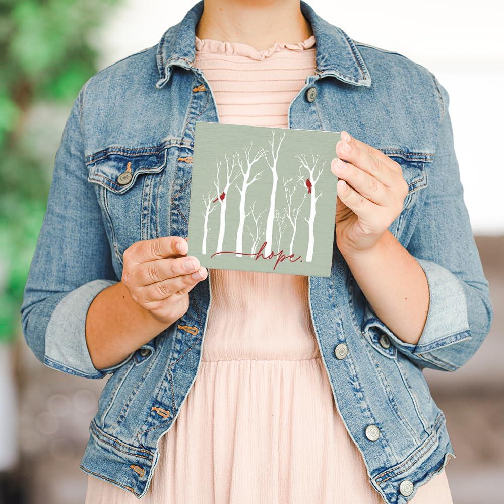 Simply Said, INC Simply Said, INC Small Talk Christmas Sign - Hope Cardinals - Christmas Cardinal Decor - Christmas Birds Decoration - Winter Red Cardinal Art - 5.25 x 5.25 inches STS2182