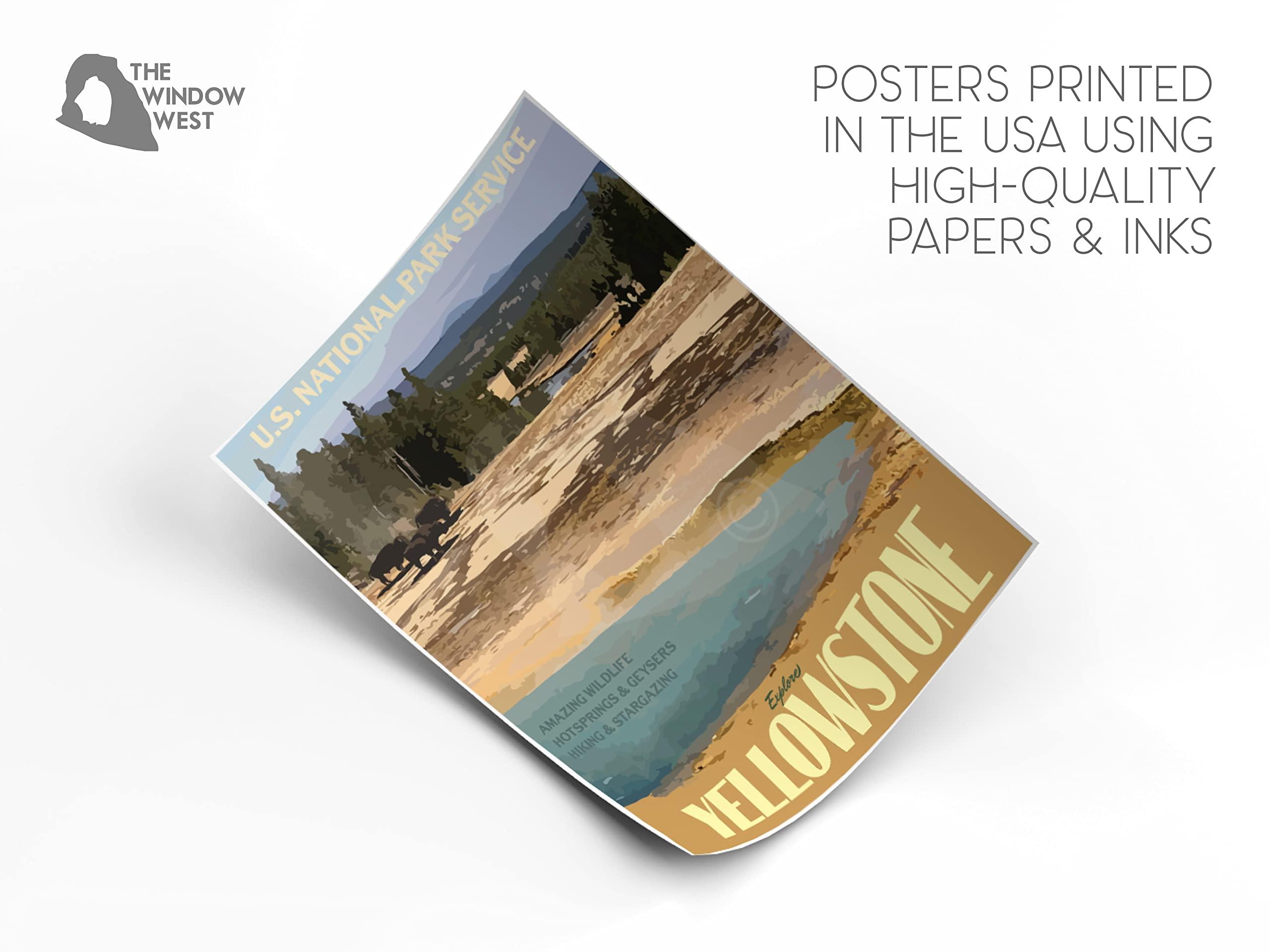 The Window West Yellowstone National Park Poster, Yellowstone National Park Geyser Print, Yellowstone Wyoming Art (Poster, Canvas) (Canvas, 18x24 Inches)