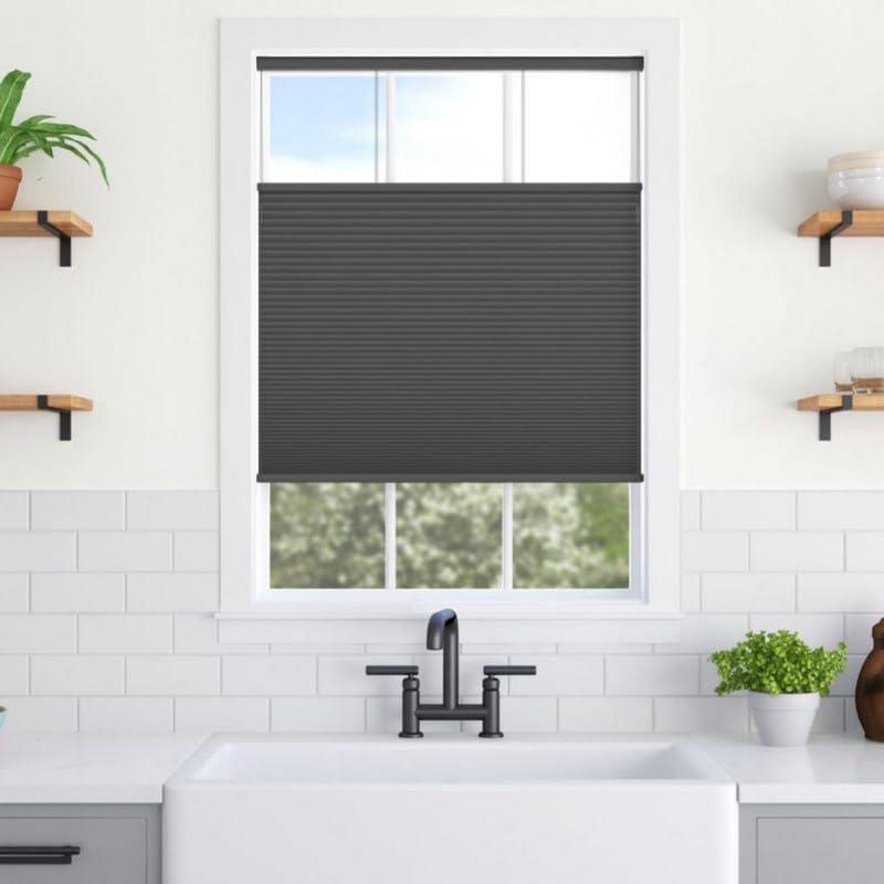 Blindsgalore Blindsgalore Cordless Top Down Bottom Up Cellular Shade Blackout (Black, 26.5" Width x 72" Height)