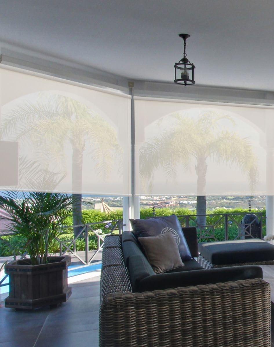 First Rate Blinds Cordless Solar Shades 5% Openness 48 to 53 7/8 Wide x 24 to 108 High, Motorization, Valance, and Outdoor Options Available, Charcoal