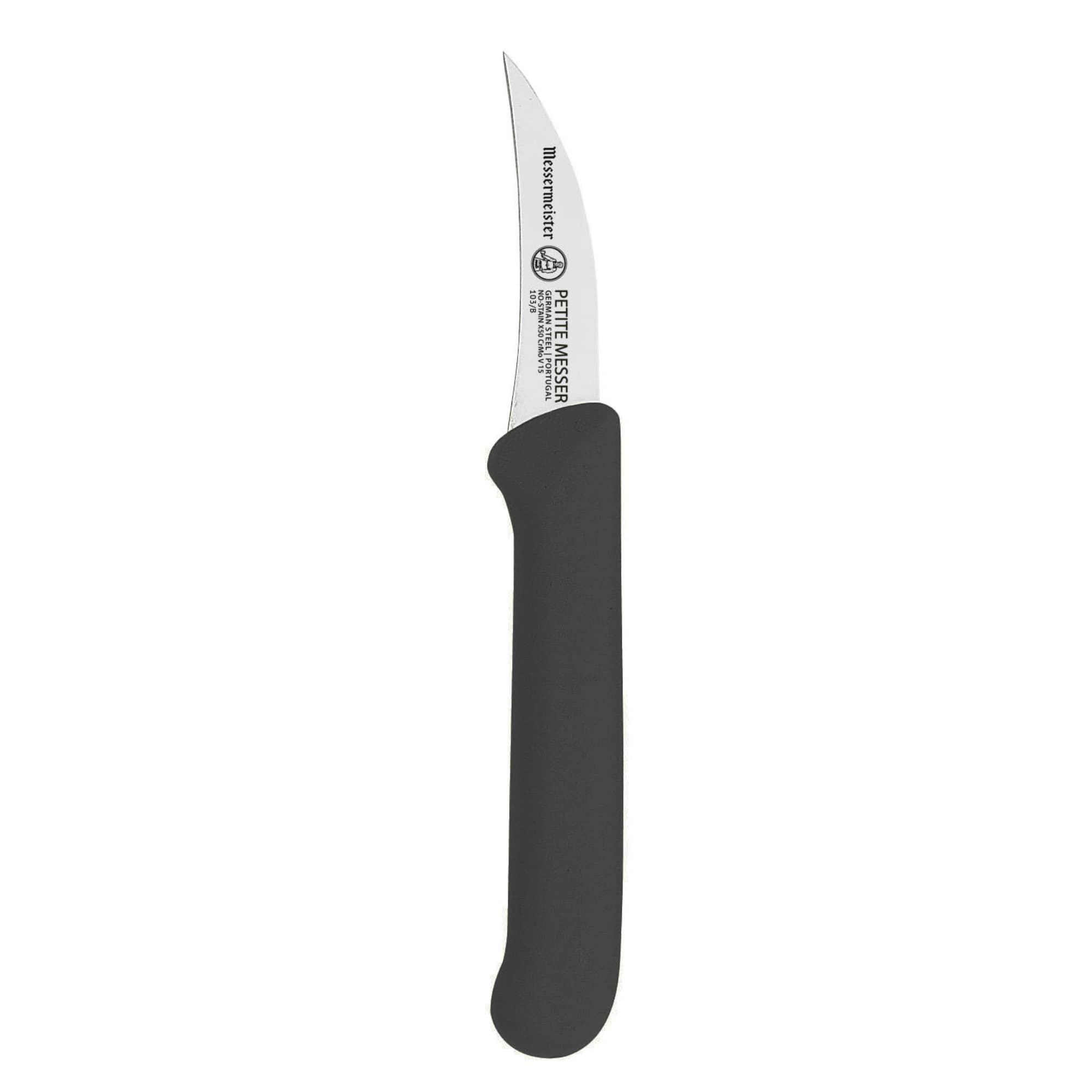 Messermeister Messermeister Petite Messer 2.5” Bird’s Beak Parer with Matching Sheath, Black - German 1.4116 Stainless Steel & Ergonomic Handle - Lightweight, Rust Resistant & Easy to Maintain