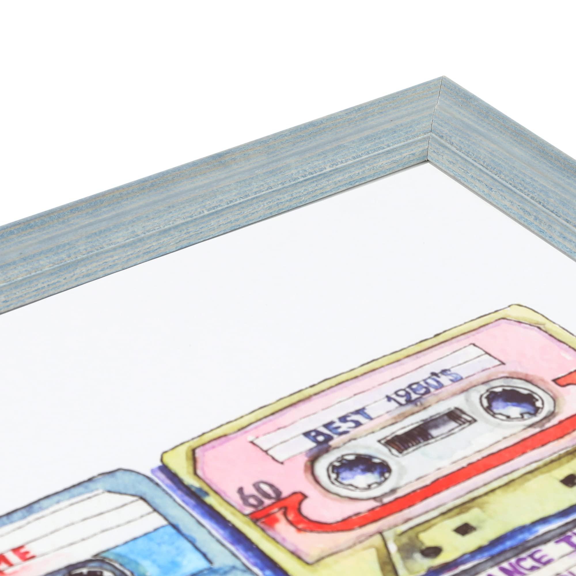 ArtToFrames ArtToFrames 21x49 Inch Blue Picture Frame, This 1.50 Inch Custom Wood Poster Frame is Blue, Great for Your Art or Photos - Comes with Economy Acrylic