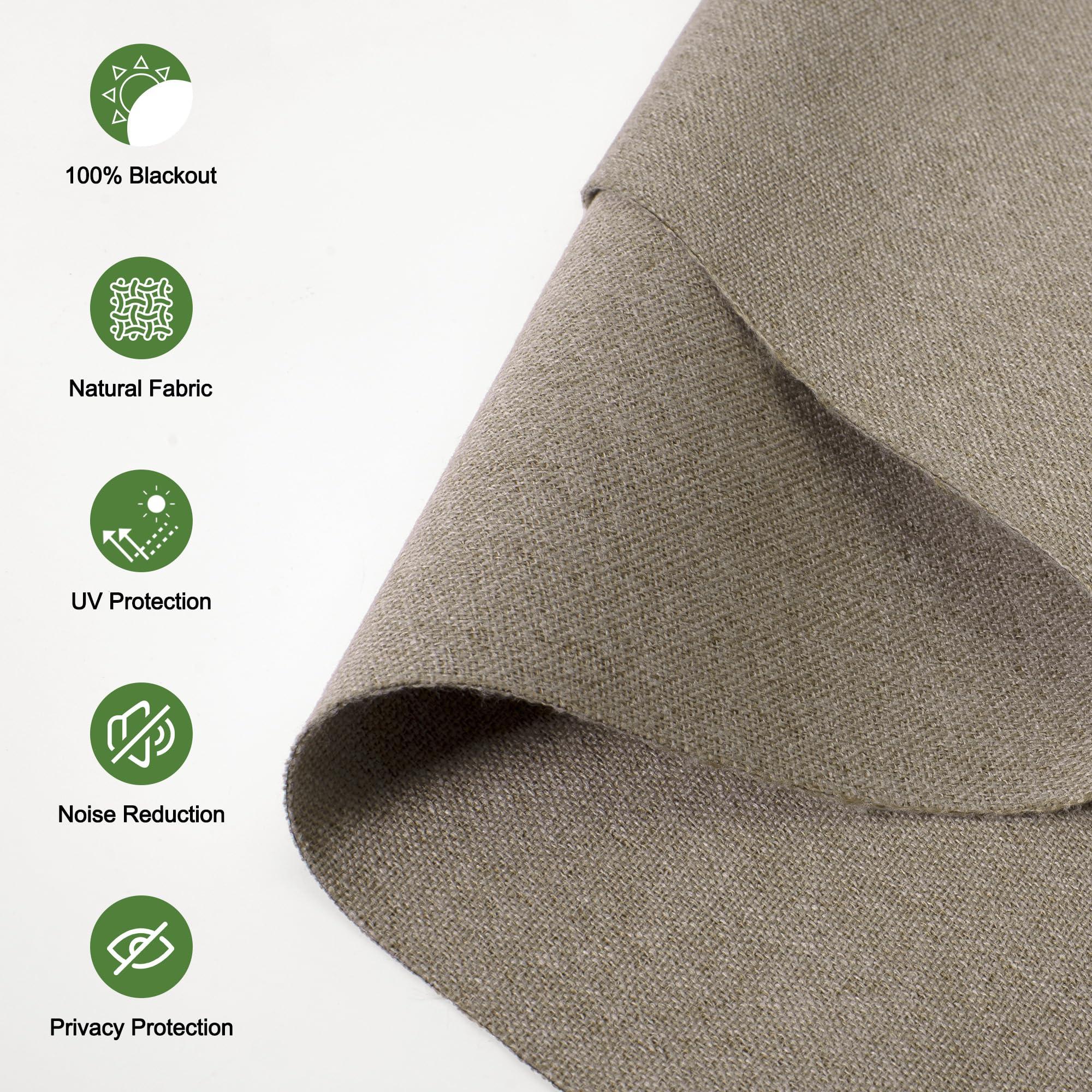 BERISSA BERISSA Blackout Roman Shades for Windows,Linen Roman Blinds,Room Darkening Thermal Insulated Pull Down Window Shades for Home Living Room Bedroom,Sand Brown,34" W x 66" H