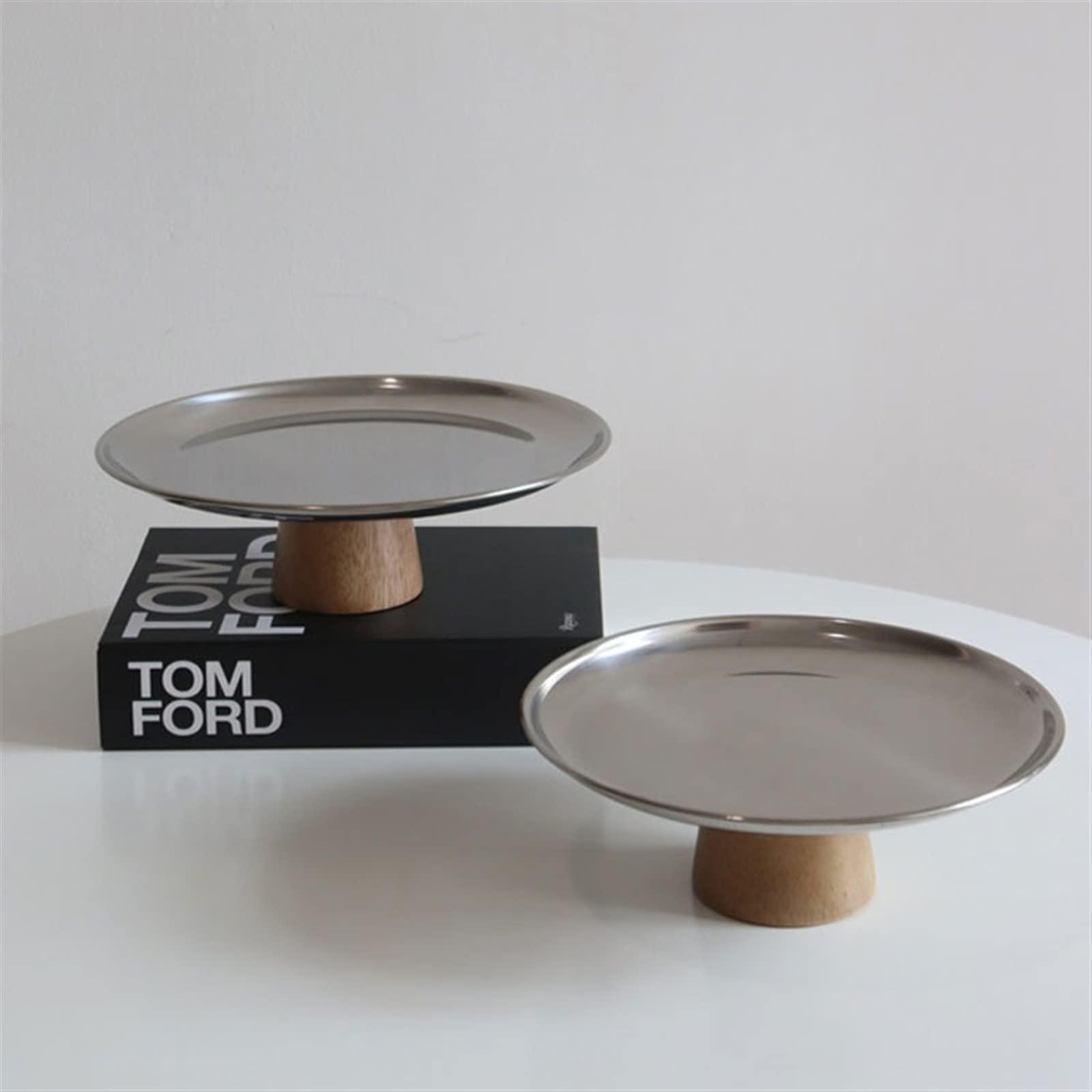 Generic Fruit Bowls Simple Metal Silver Fruit Plate Porch Storage Plate Dining Table Coffee Table Dessert High Foot Tray Snack Bowl Fruit Basket (Size : Small)