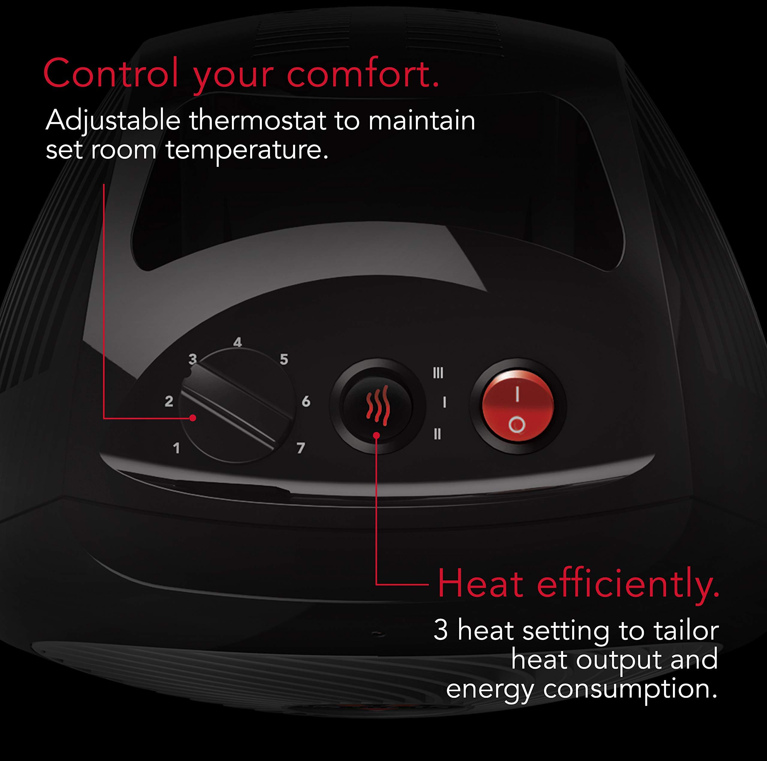 Vornado Vornado 630 Mid-Size Whole Room Air Circulator Fan & MVH Vortex Heater with 3 Heat Settings, Adjustable Thermostat, Tip-Over Protection, Auto Safety Shut-Off System, Black