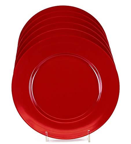 Reston Lloyd Calypso Basics by Reston Lloyd Melamine Dinner Plate, Set of 6, Red