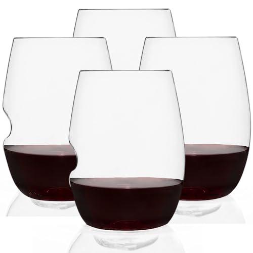 Govino govino Go Anywhere Wine Glasses | Dishwasher Safe, Flexible, Shatterproof, and Recyclable | 16 oz. Each | Set of 4.