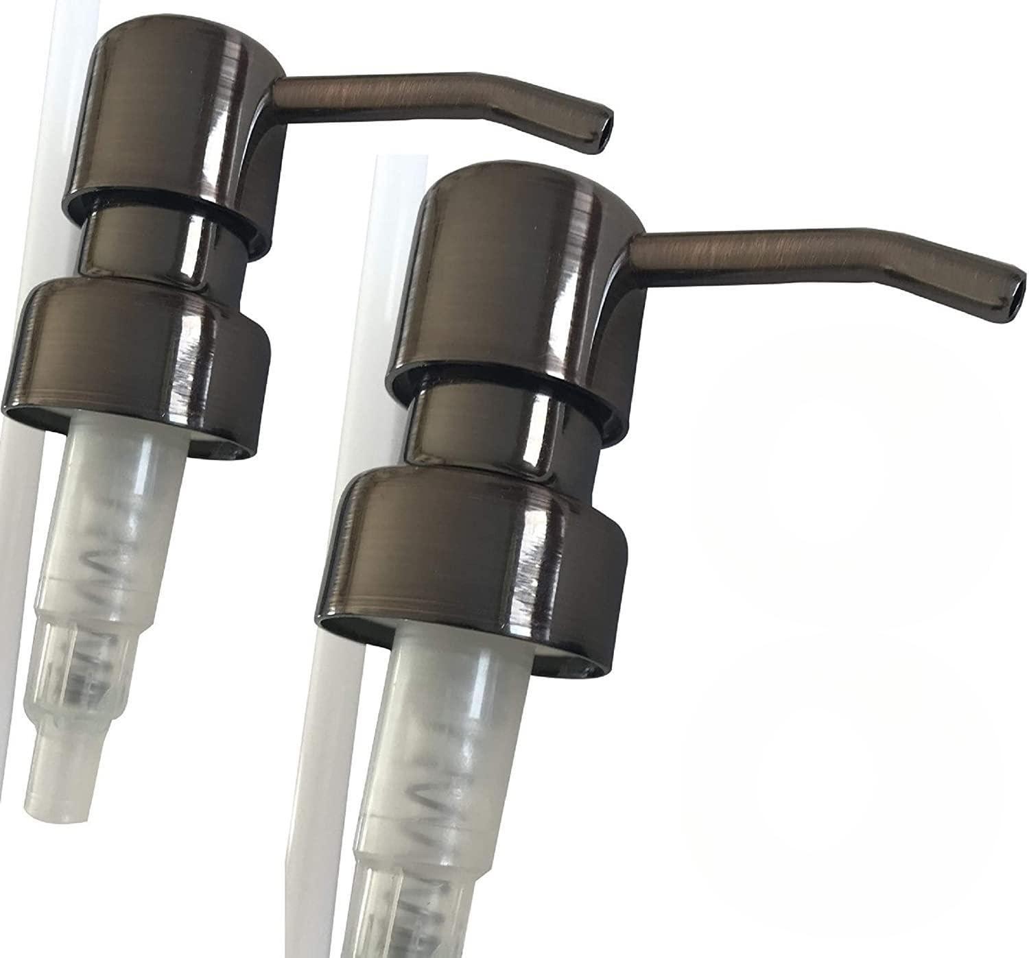 Industrial Rewind Soap Dispenser Pump Replacement/Liquor Bottle Soap Pumps, Gun Metal Bronze Soap Pumps 2-Pack