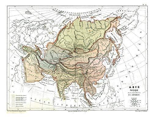 Posterazzi Posterazzi PDXITAS0048LARGE Physical of Asia 1880 Cortambert Poster Print, 36 x 24, Multicolor