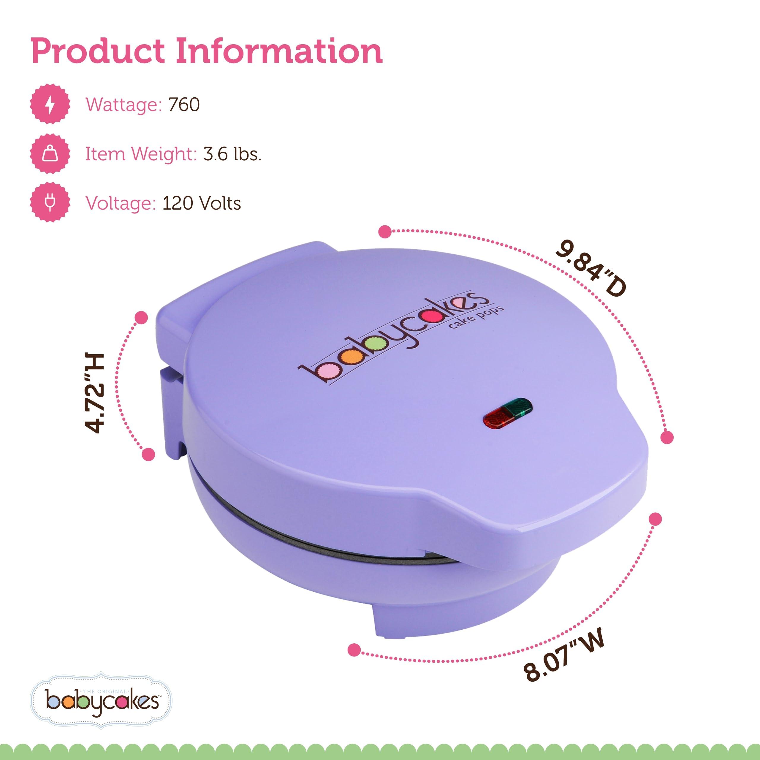 Babycakes Babycakes Cake Pop Maker by Select Brands - Cake Pops Kit for Birthdays & More - Includes Decorating Stand & 50 Cake Pop Sticks - Cake Pop Maker Features Non-Stick Coating - Makes 12 Cake Pops