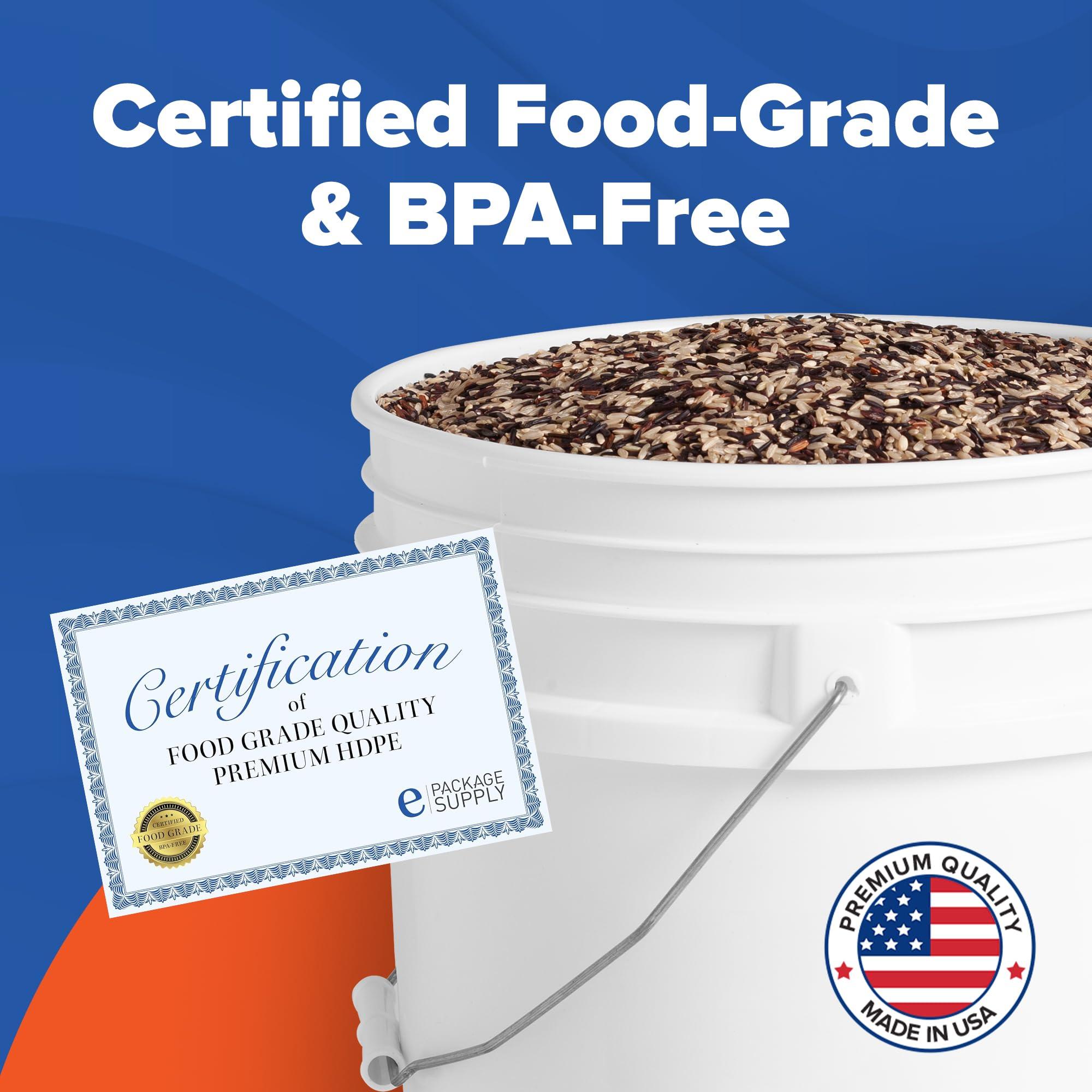 ePackageSupply ePackageSupply 5 Gallon White Bucket Pail Container with Airtight Lid I Food Grade Bucket | BPA-Free I Heavy Duty & Durable | 90 Mil Thick Premium HPDE Plastic | 1 Count |Made in USA