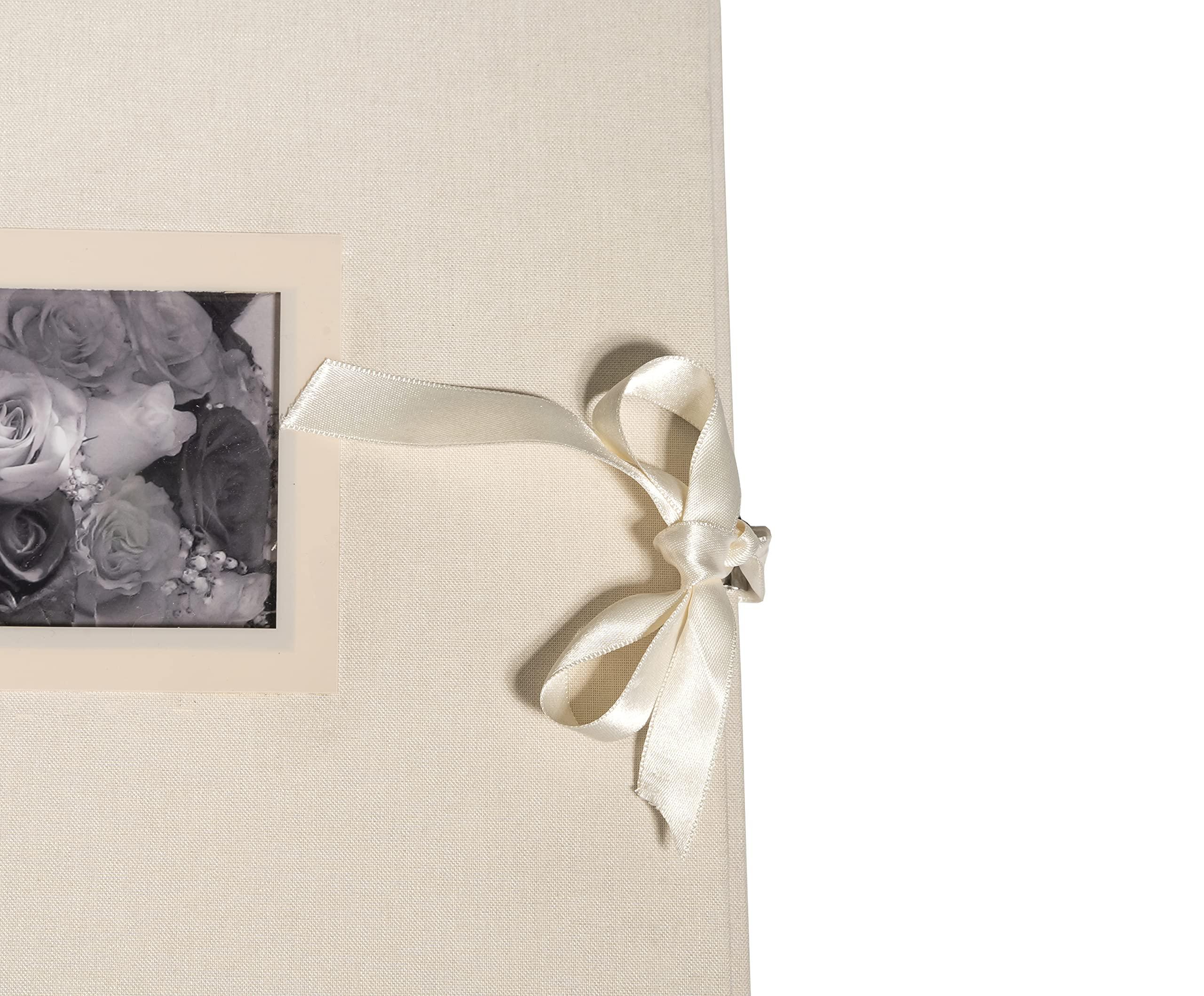 Exacompta Exacompta - Ref 11154E - Kingsbridge\' Wedding Photo Album - 290 x 320mm in Size, 60 White Pages, Holds Up To Approx. 300 Photos - White Windowed Cover