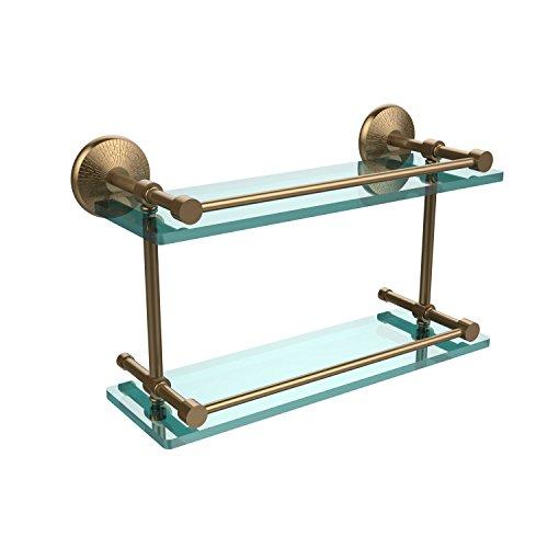 Allied Brass Allied Brass MC-2/16-GAL-ORB Monte Carlo 16 Inch Double Gallery Rail Glass Shelf, Oil Rubbed Bronze