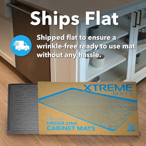 Xtreme Mats Xtreme Mats Waterproof Under Sink Mat (Beige 37" 1/4 x 19 1/4) Shelf Liner Cabinet Liner for Home Bathroom Vanity Cabinets Plumbing Leak Water Damage Prevention Flexible Under Bathroom Sink Driptray
