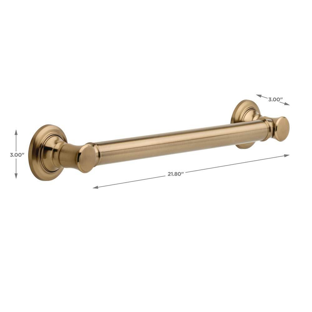 DELTA FAUCET Delta Faucet 41618-CZ Traditional Grab Bar, 18\", Champagne Bronze